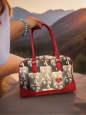 Vintage I Love Lucy Red & Black Printed Tote Bag Pre-Owned Rare